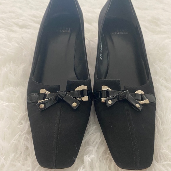 Stuart Weitzman Shoes - Stuart Weitzman kitten heel black bow pumps